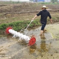 全新手拉式水稻直播機 8-10行水稻點播機 水田玉米小麥播種機