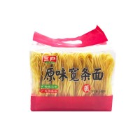 三戶(hù)原味寬條面500g寬面拌面炸醬面方便面食非油炸素食面條家庭裝